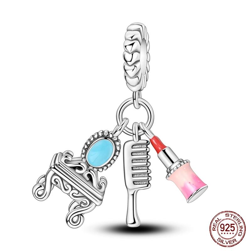 New Copper Tailor Sewing Machine Hairdressing Charms Beads For Brand Original Bracelet Diy Jewelry Gift