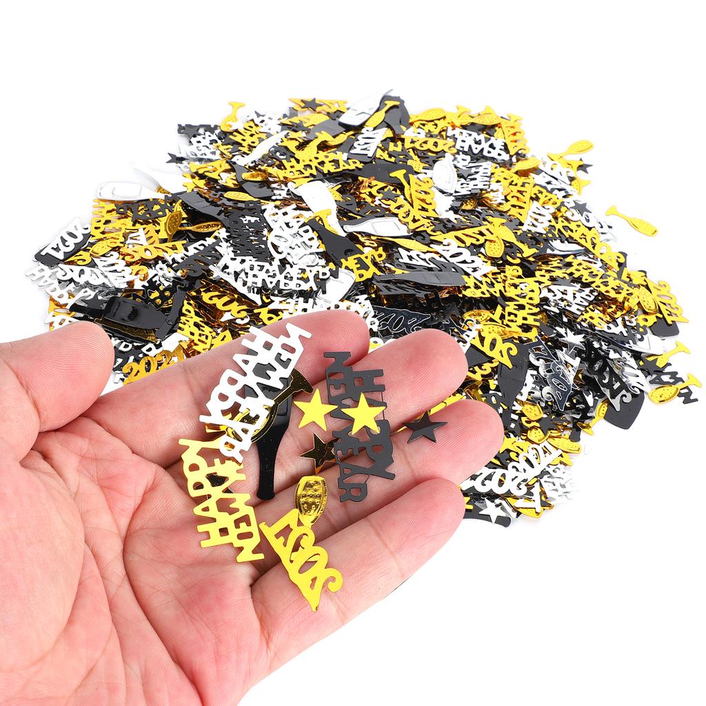 2021 Happy New Year Confetti Confetti Wine Bottle 5‑Star Sequins Christmas Decoration 100g