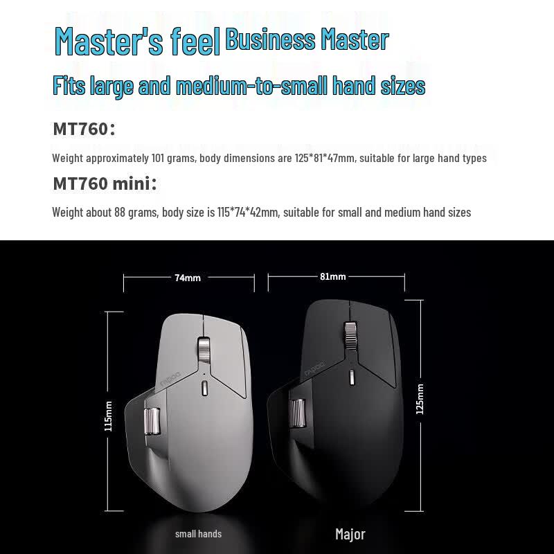 Rapoo MT760 Multi-Mode Ergonomic Wireless Mouse
