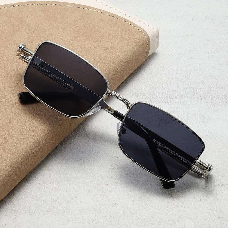 Men'S Retro Square Punk Sunglasses Women'S Luxury Metal-Frame Eyeglasses Outdoor Fishing Cycling And Driving Sunglasses