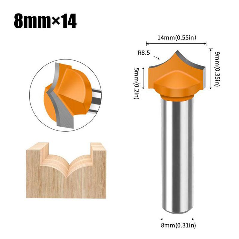 8mm Shank Woodworking Router Bit Set Tip Engraving Knife Door Plate Knife Numerical Control Engraving Machine Tools