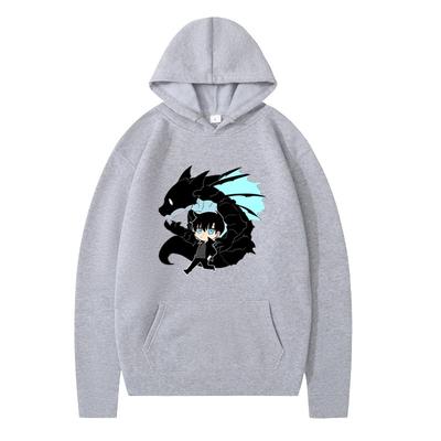 Neues modisches Kapuzensweatshirt für Jungen, schwarze Jacke mit Drachenprint, langärmlig, warm, locker, Winter-Hoodie