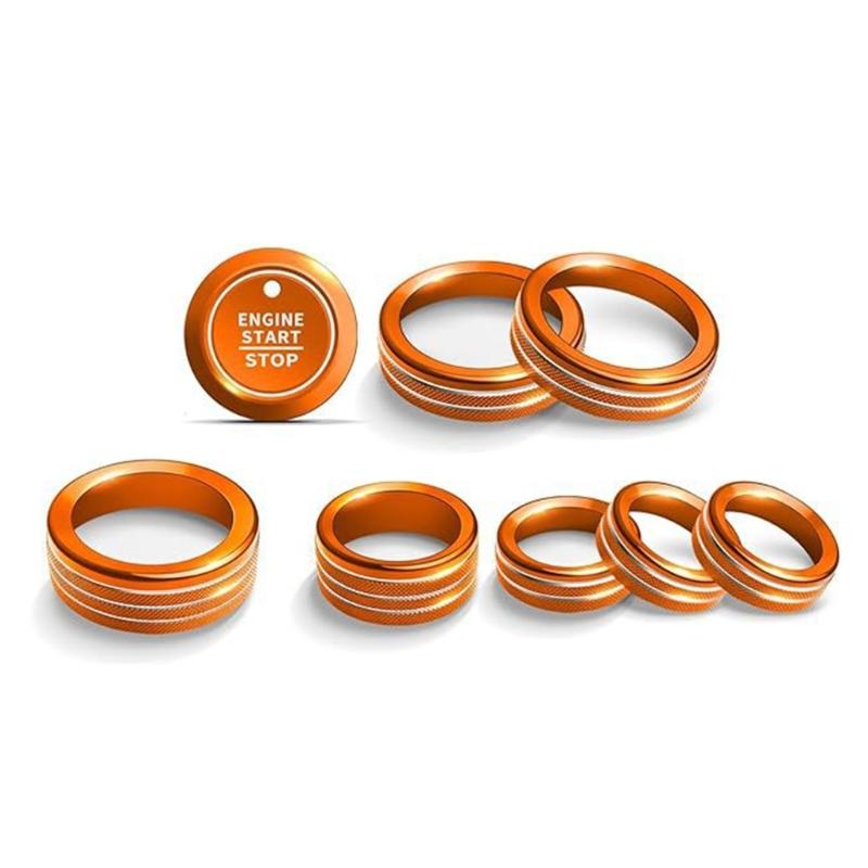 Dashboard Trim Rings, Climate Control Knob Trim Rings, Compatible for 2021-2024 Car F150 , 9 Piece Aluminum Knob Accent Set for Interior New