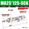 Mini Stainless Steel Pneumatic Cylinder MA Series (16-40mm Bore, 50-200mm Stroke)