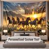 Horse (397) Theme Personalized Tapestry Custom Name Text Wall Hanging Tapestry Home Background Decoration
