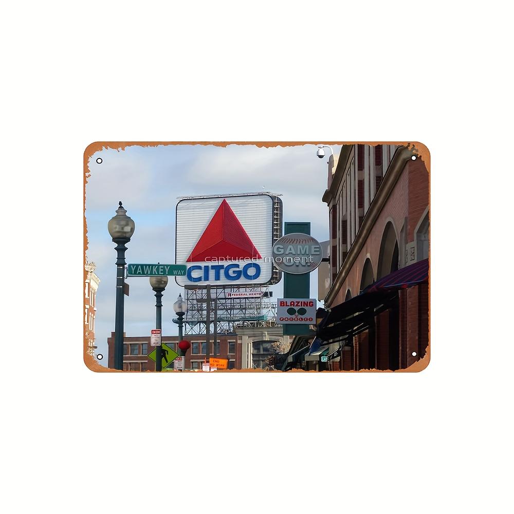 

Vintage Fenway Park Citgo Sign Metal Wall Art Tin Decor for Home Bar Cafe or Garden Classic Retro Style with PreDrilled 20x30cm（7.8x11.8inch）