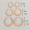 Statement Sliver/Gold Color Big Bamboo Circle Hoop Earrings For Women Hip Hop Large Celebrity Basketball Wives Earrings Hoops