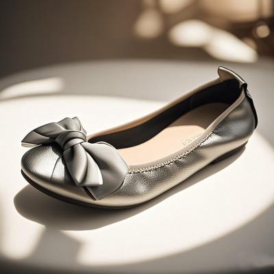 2025 Spring Summer Shoes Women Flats Butterfly Knot Single Shoes Elegant Ladies Brand Soft Flat Plus Size 42