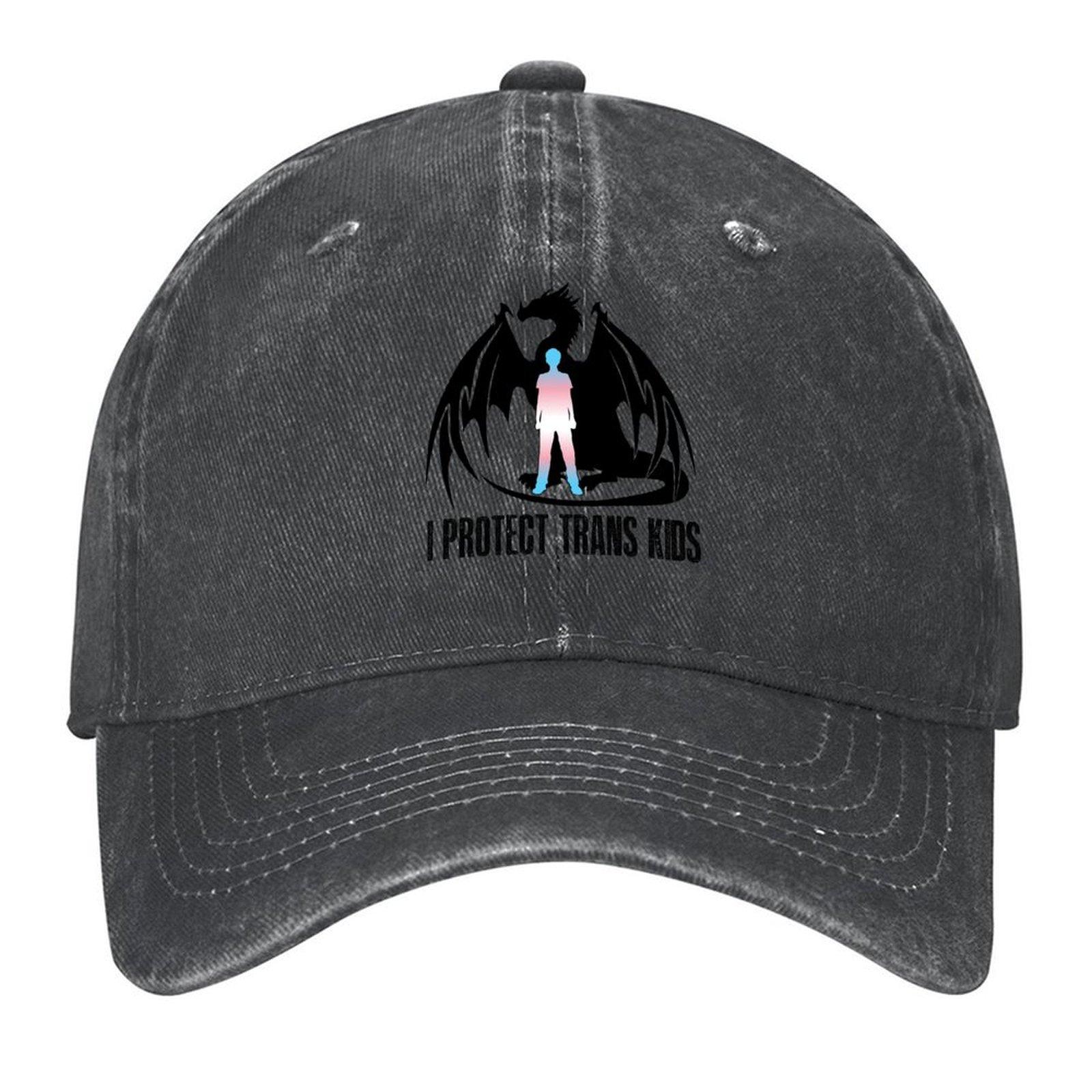 I Protect Trans Kids Dragon Baseball Cap Hats On Offer Anime Golf Hat Golf Hat Genuine Caps Women Men s