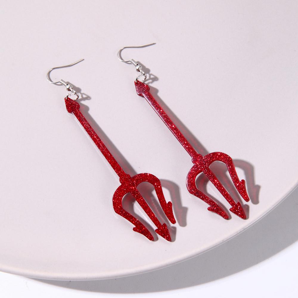 1 Pair Devil Earrings Halloween Earrings Dangle Red Devil Accessories for Women