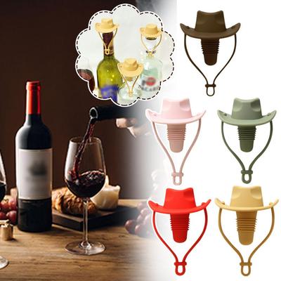 Silikon Rotweinstopfen Western Cowboyhut Kreativ Auslaufsicher Wein Duft Verfliegend Zuhause Wir Z5Z0
