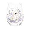 2D Halloween Artisan Glassware Collection, Drinking Glasses with Raised Pumpkin Ghost Black Cat Web Design, Spooky Clear Cups for Cocktails Juice