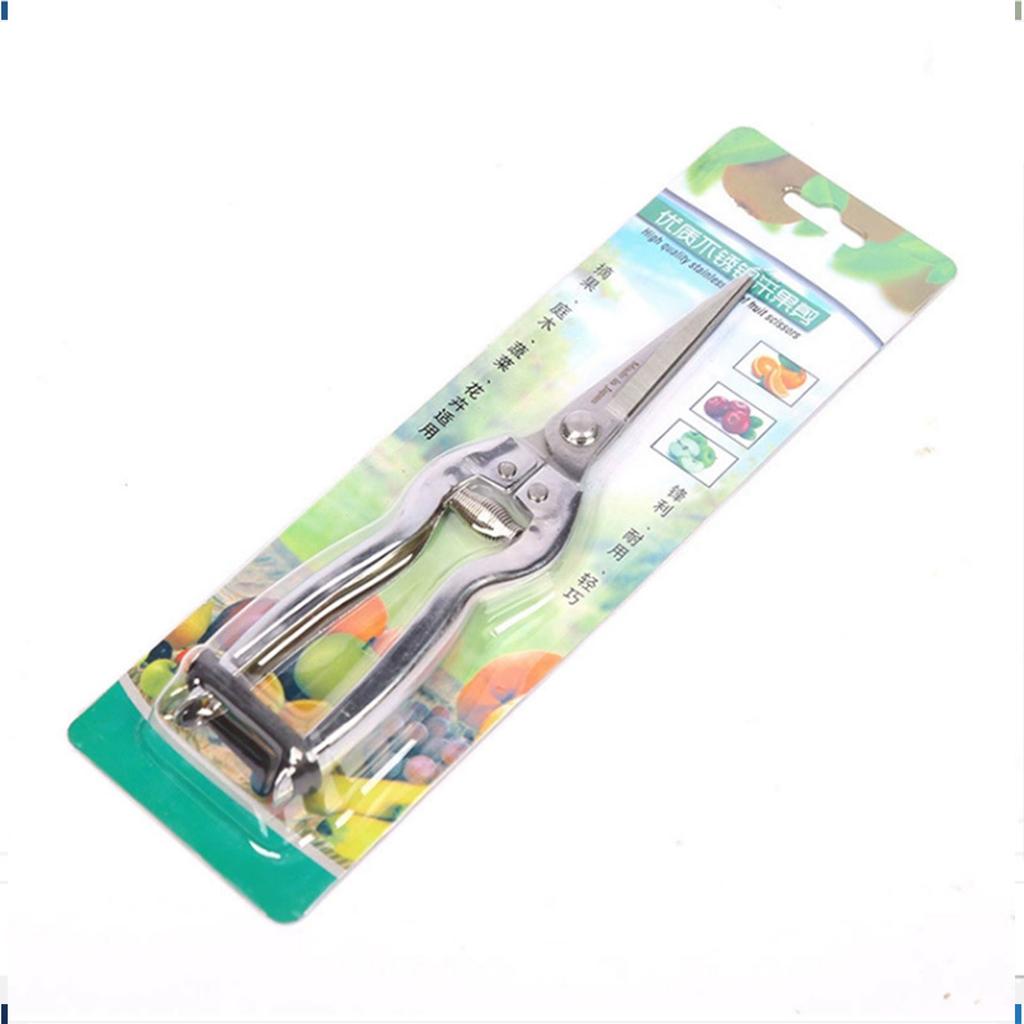 Stainless Steel Pruning Shears Gardening Tool Serrated Stainless Steel Handle for Fruit Trees and Rough Branches