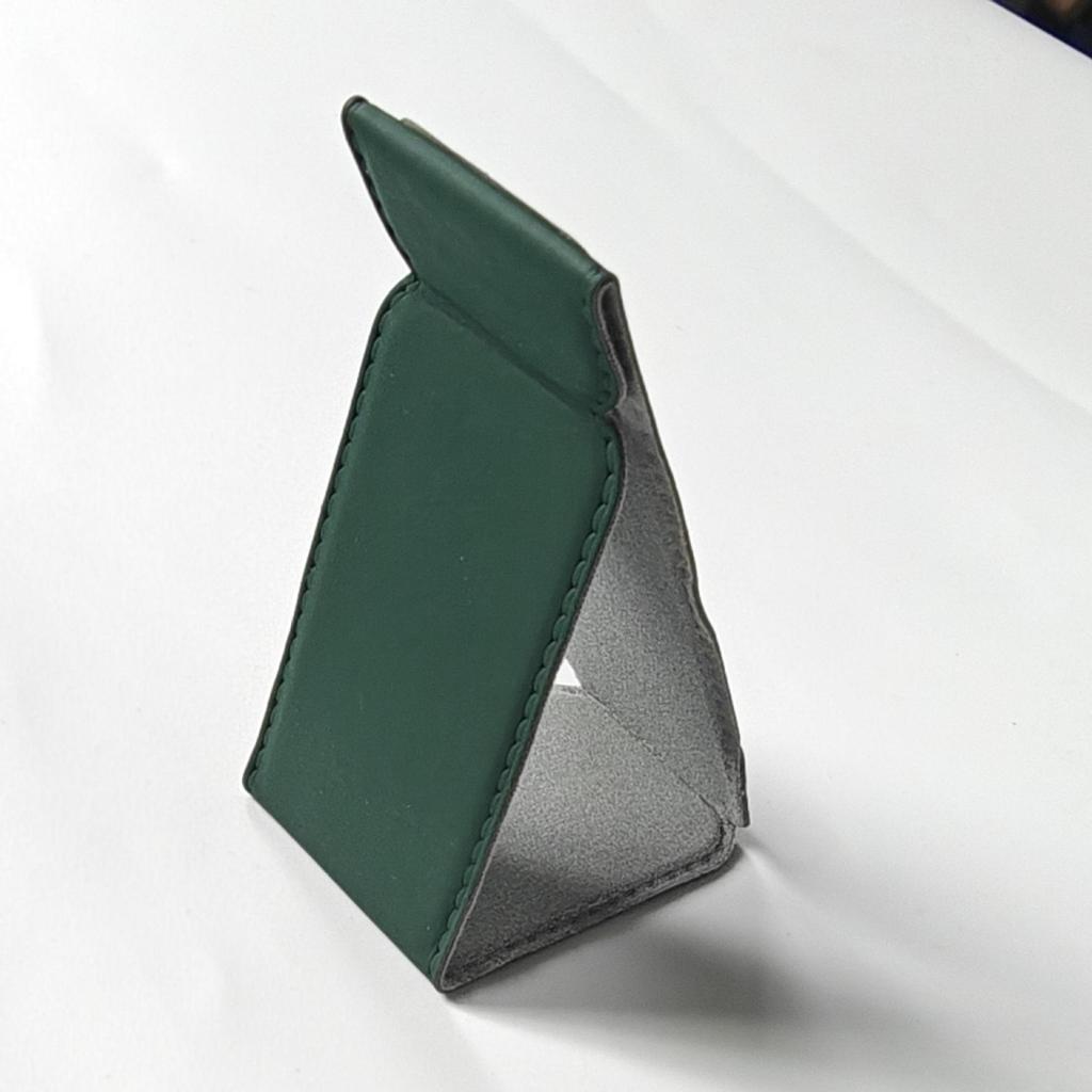 Universal PU Leather Phone Stand: Magnetic, Stick-On Holder for Foldable Android, Apple, and Huawei Devices