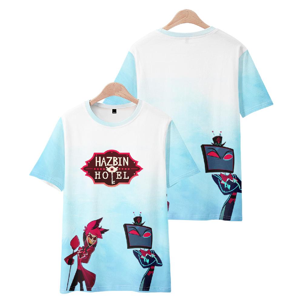 Summer Fashion Women/Men's Casual Anime Hazbin Hotel Printed Cosplay Short Sleeve T-shirts