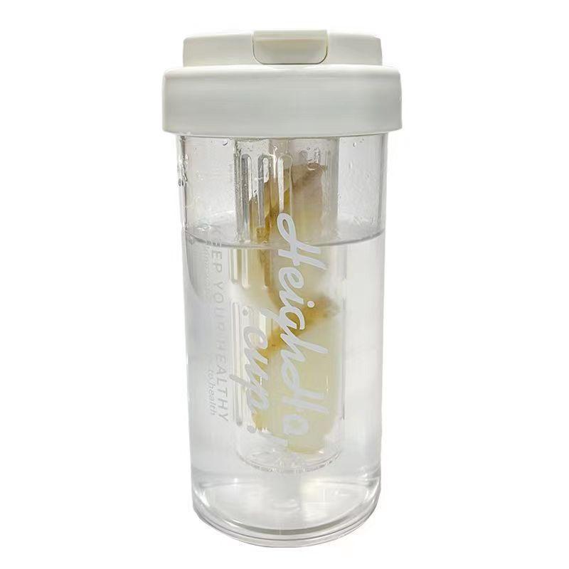 Water bottle straw cup student flower teacup water cup girls easy cup portable straw plastic cup large capacity summer cup