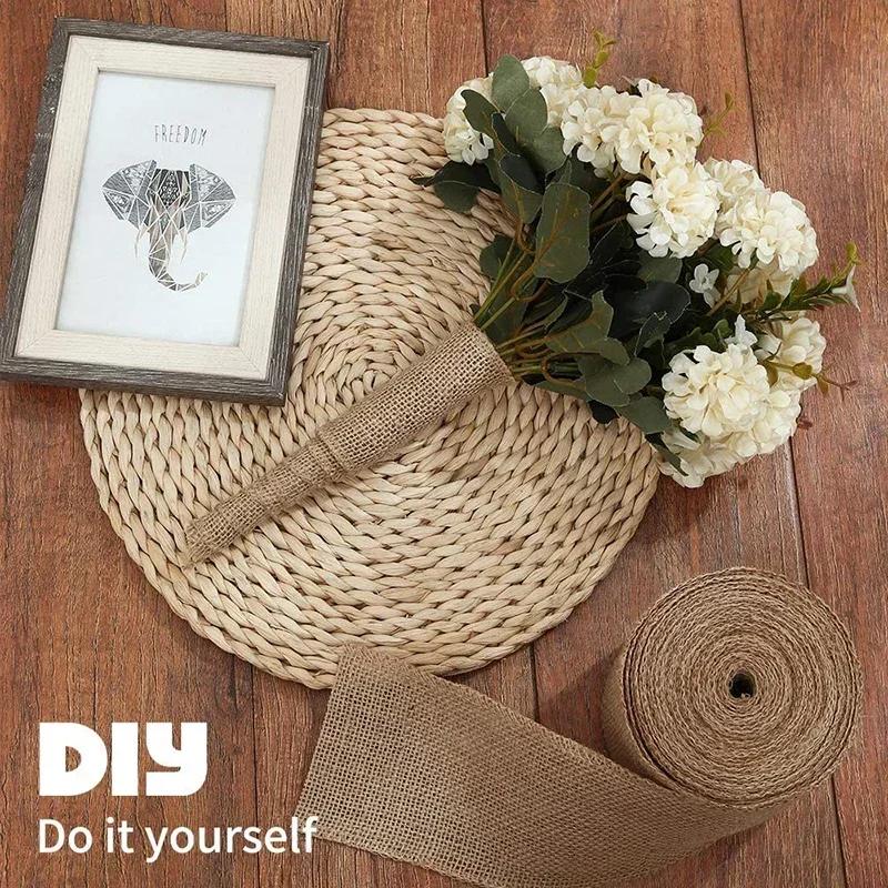 Wholesale 6.0 Width DIY Craft Supplies for Christmas Decoration - Colorful Burlap Roll and Twine Ribbon 2m