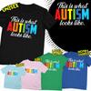 So sieht Autismus aus Aufklärung Herren Jungen Mädchen T-Shirt Herren Damen T-Shirts Oberteile Tee Top-AD