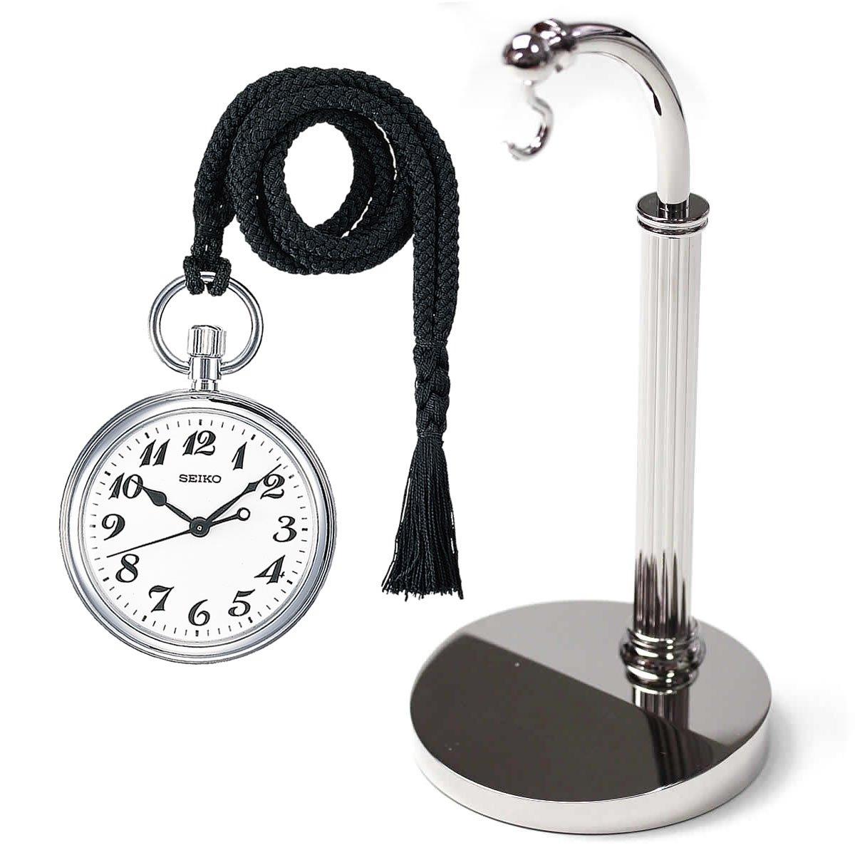 

[SEIKO] (SEIKO) Quartz railroad clock and stand for pocket watch (silver color)
