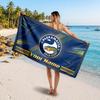Parramatta Eels Customized Name Text Beach Towel, Soft Absorbent Towel Beach Pool Travel Personal Gift