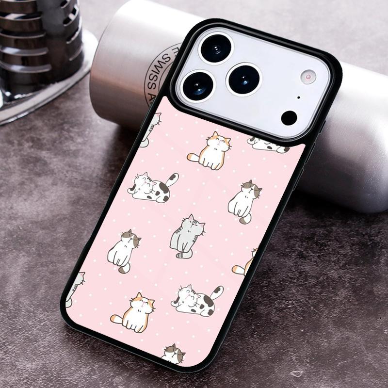 Cartoon Cat Phone Case For iPhone 17 16 15 14 13 12 11 Pro Max Plus 17Air Soft Silicone Cover
