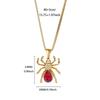 Stainless Steel Spider Pendant Necklace For Women Gold Color Red Zircon Spider Necklace Trendy Gothic Jewelry Gift