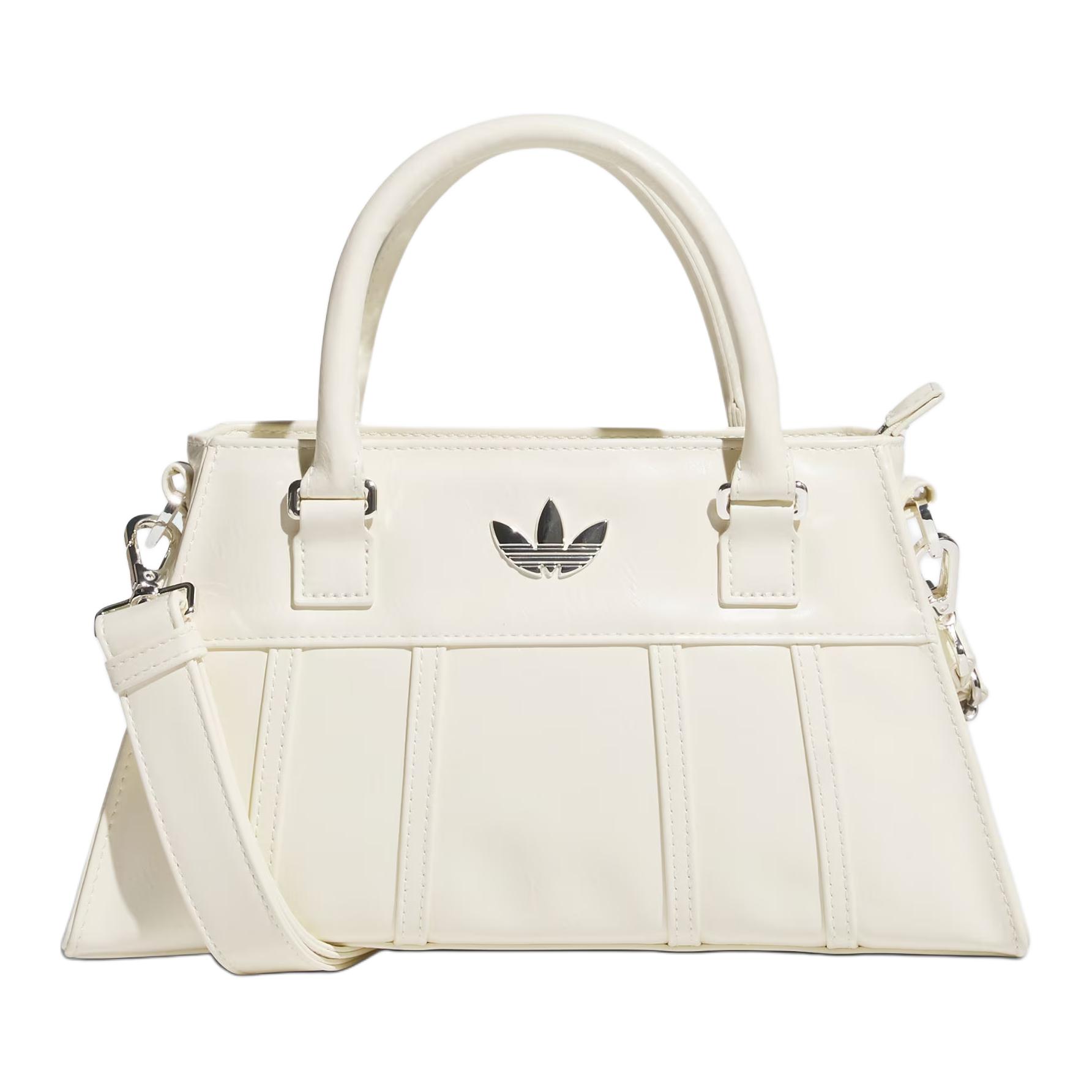 

Новая сумка-песочные часы из полиуретана Adidas Originals, сумка-рыбья кость, сумка-тоут, сумка на плечо, сумка кроссбоди, обычная женская, цвета слоновой кости JP0406 25.9*7.1*13.0CM