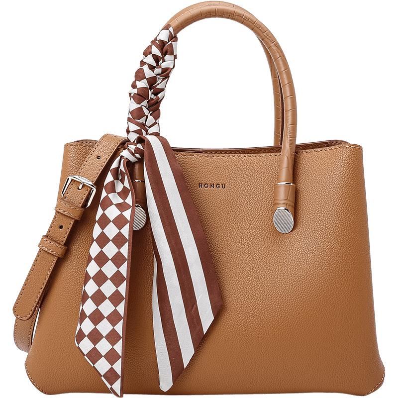 Женская сумка HONGGU из коровьей кожи в стиле Lady Dior со шарфом