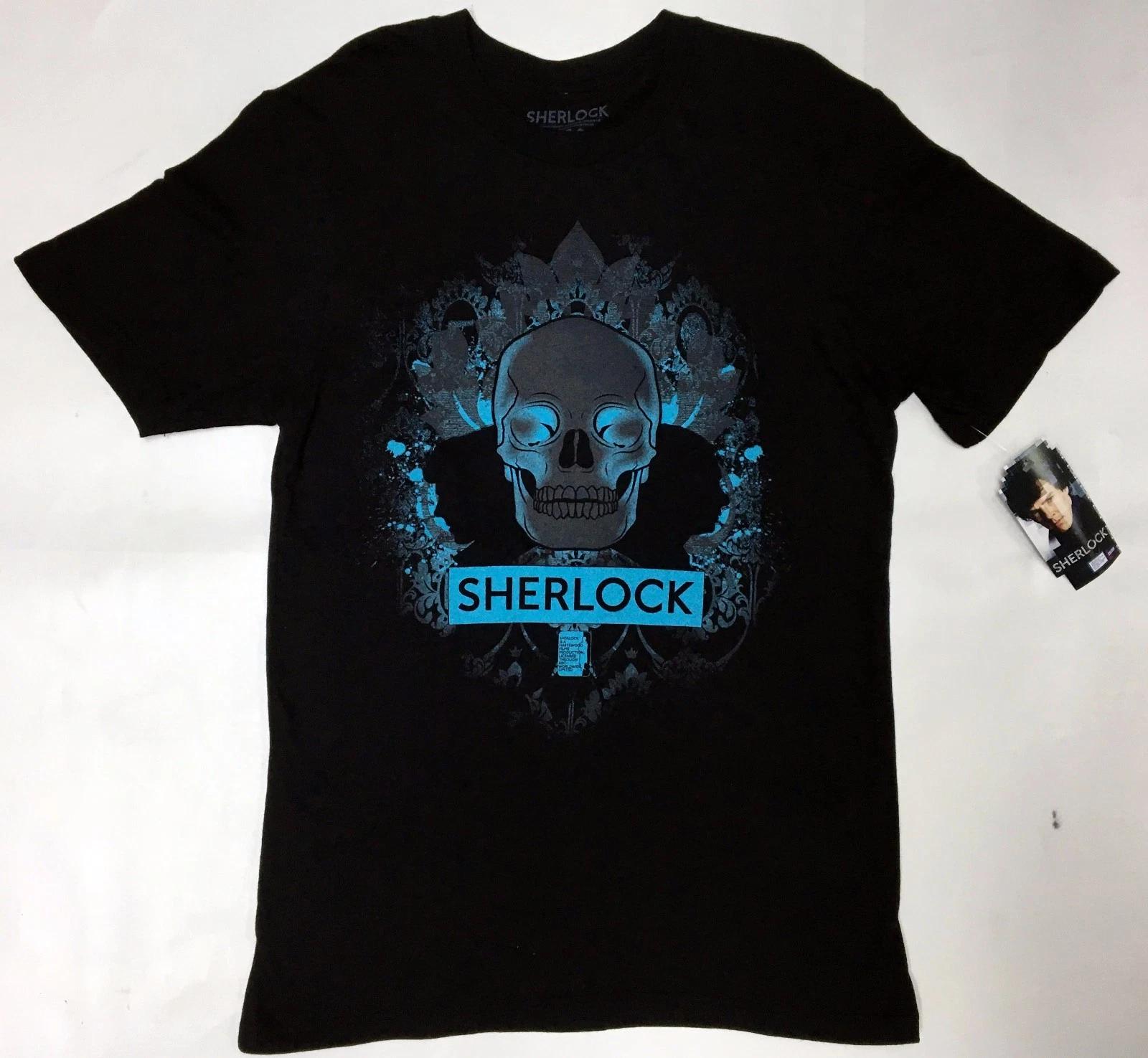 

BBC Sherlock SKULL & SILHOUETTE EXCLUSIVE 100% Cotton T-shirt Mens Tees Top NWT Official S