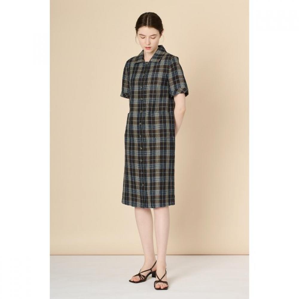 Bcbg Linen Check Dress B3m4o633