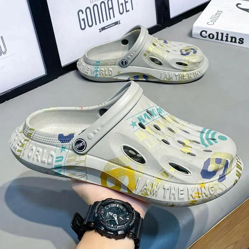 Men's Shoe Platform Slides Slip-resistant 2024 Fashion Male Slipper Rubber Low Price Cheap Shoes Liquidation Style Elegant Eva