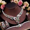 Popular Color Zircon Set Necklace Earrings Ring Bracelet Full Diamond Temperament Banquet Dress Wedding Dress Accessories
