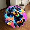 1pc Colorful Dachshund Artwork Umbrella with Plastic Handle,Suitable for All Seasons Home Travel Outdoor UmbrellaDD301