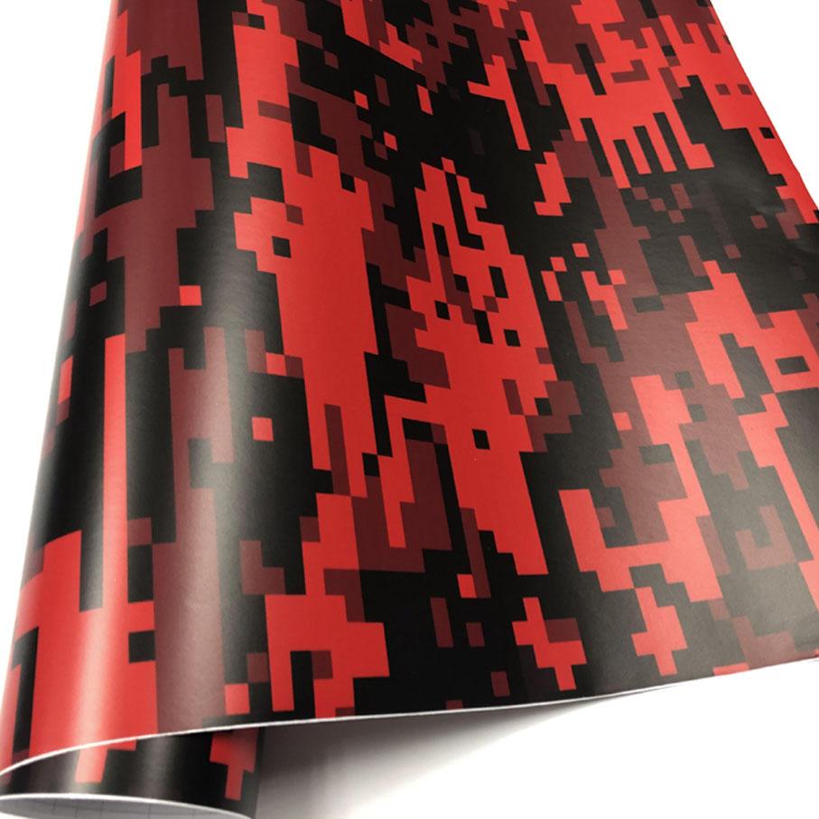 7 Größen Digital Rot schwarz blau Camo Vinylfolie Camouflage Car Wrap Folie Für Autostyling Fahrradcomputer Laptop Roller Motorrad