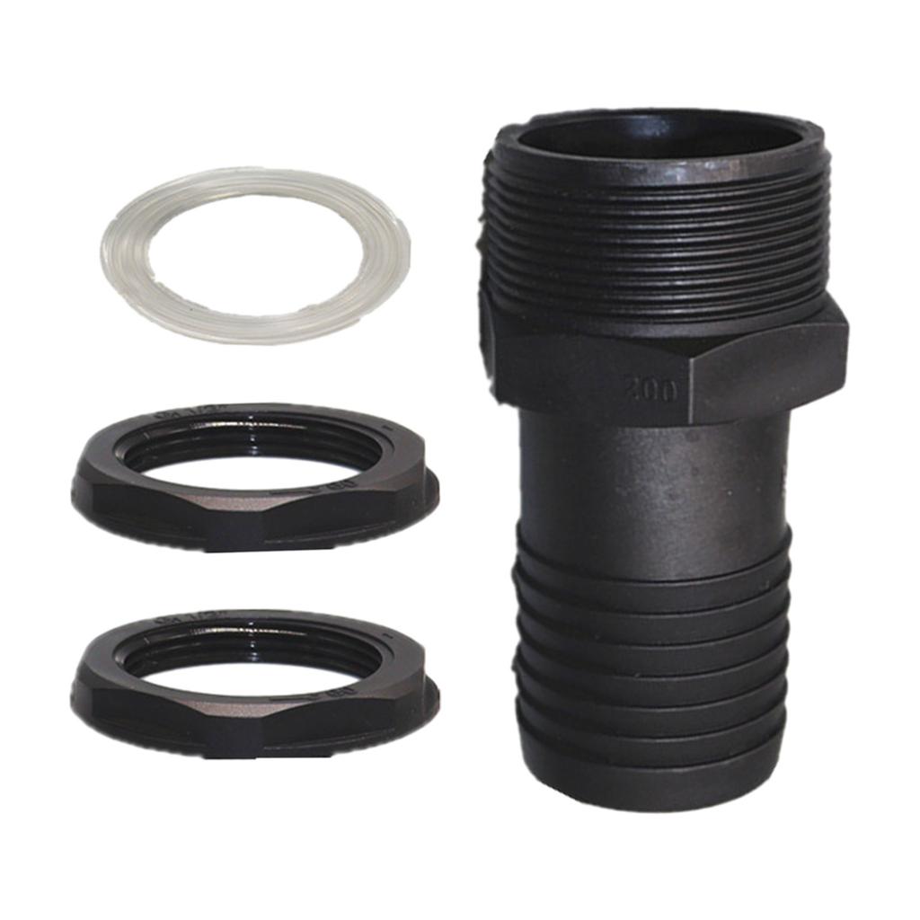 Rain Barrel Hose Nozzle Durable Thick External Thread with Washer Barrel Duct for Rain Barrels Ponds Aquariums Water Tanks
