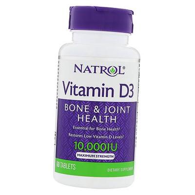 Вітамін Д3, здоров'я кісток та суглобів, Vitamin D3 10000, 60таб (36358022)