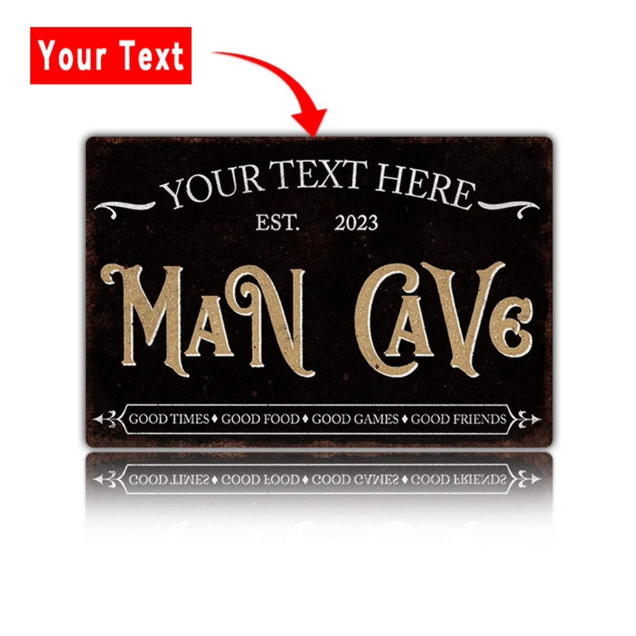 Custom Personalized Man Cave Retro Aluminum Metal Sign Home Bar Wall Art белый