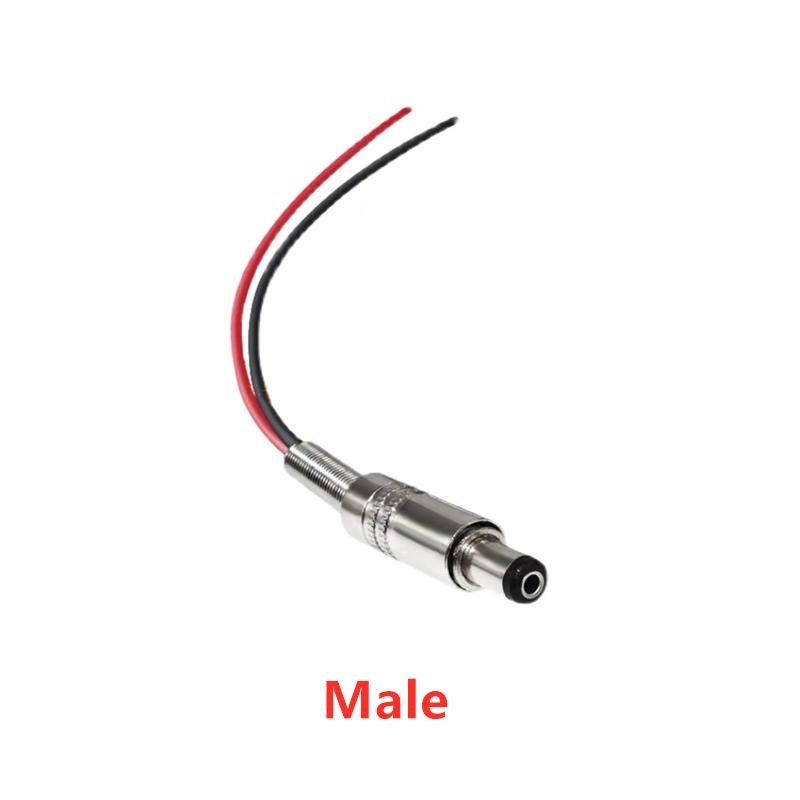 5PCS DC099 Wired 10cm 15cm 20cm DC Power Female 5.5 * 2.1 5.5*2.5mm DC Socket High Current All Metal Male Female