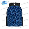 Zaino Retro Y2K Uomo Stampa Leopardo - Blu Adatto per Viaggi, Palestra e Uso Quotidiano | Leggero Resistente Adatto per l'Università, H