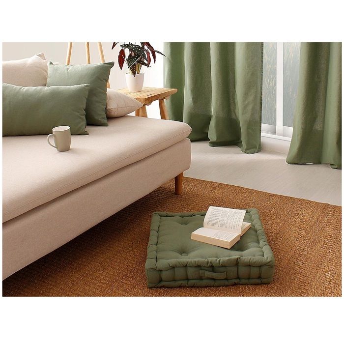 Plain Floor Cushion 50 X 50 Cm Panama Clay Green