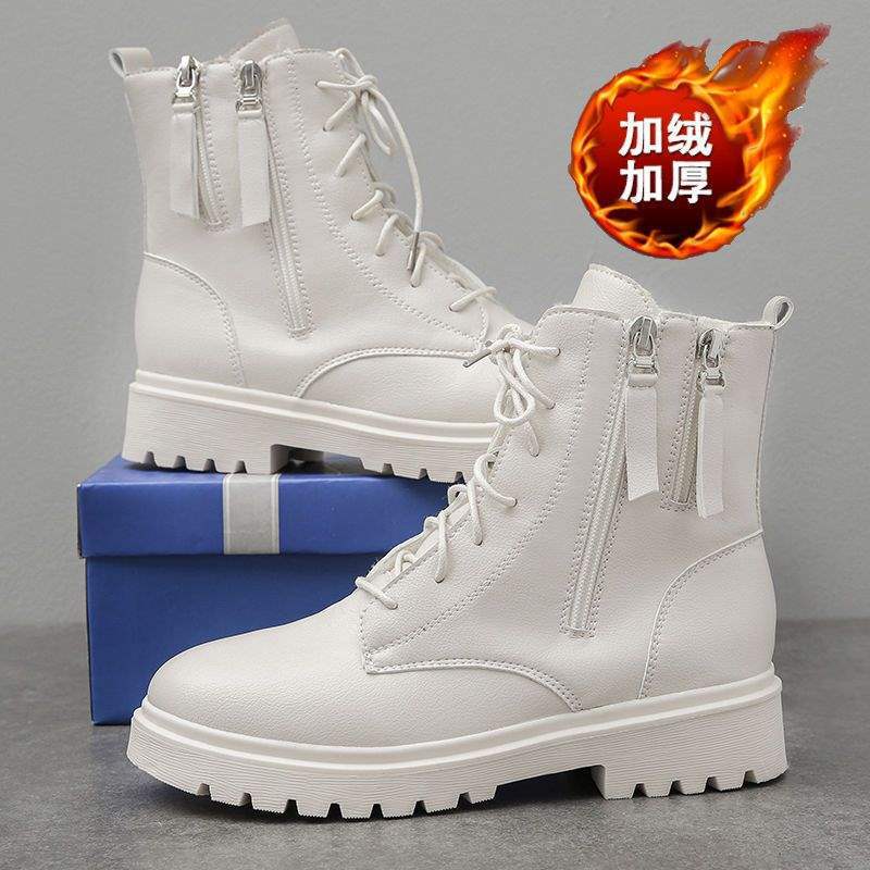 Martin Boots Women's 2025 New Autumn and Winter Women's Shoes British Cotton Shoes Thick-soled Inner Height Increase Velvet Versatile Short Boots Wome