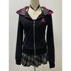 2KWEIRD Y2k Punk Hoodies Damen Vintage Ästhetik Grunge Reißverschluss Sweatshirt Streetwear Slim Tops Weibliche Gothic Jacken