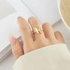 Smart Beauty Gold Brushed Butterfly Open Ring Original Design Micro Zircon Adjustable Ring Index Finger Ring