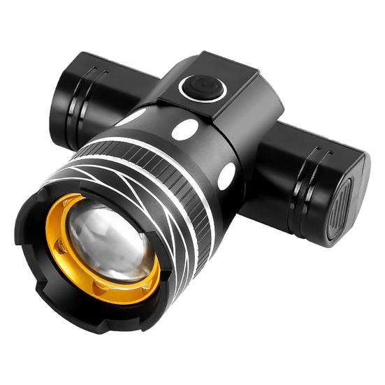 Bicycle Headlight Aluminum Alloy Waterproof Zoom USB Rechargeable Modes Adjustable MTB Road Mountain Bike Night Riding LED Front Lamp