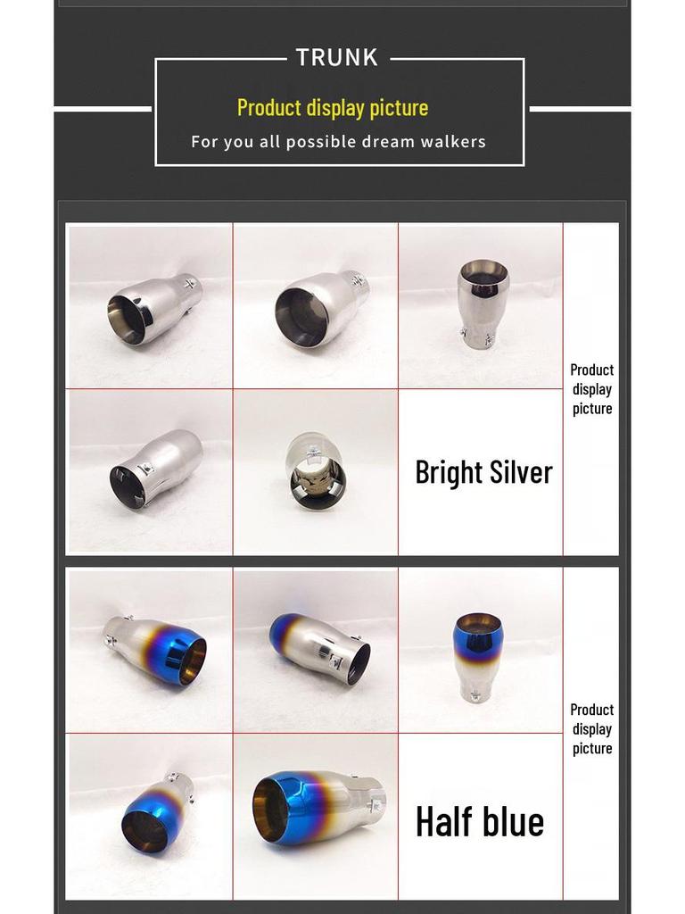 Stainless Steel Tailpipe for 6022 Jimny, Yueyue, Yuexiang M4, M2, Yingzhi, Hongguang, Cupid Cars