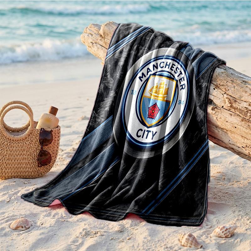 Asciugamano da Spiaggia in Microfibra con Stampa Manchester City Asciugatura Rapida Assorbente Grande Asciugamano per Spiaggia Nuoto Viaggio