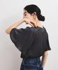 Charcoal [BIS] Women's 2-Way Split-Fiber Half-Sleeve Blouse,