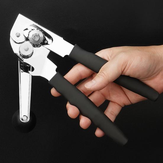 Kommersiell Burköppnare Rostfritt Stål Handhållen Burköppnare Enkel Öppning Flasköppnare Rostskyddad Tvättbar Manuell Burköppnare för Burk och Flaskor