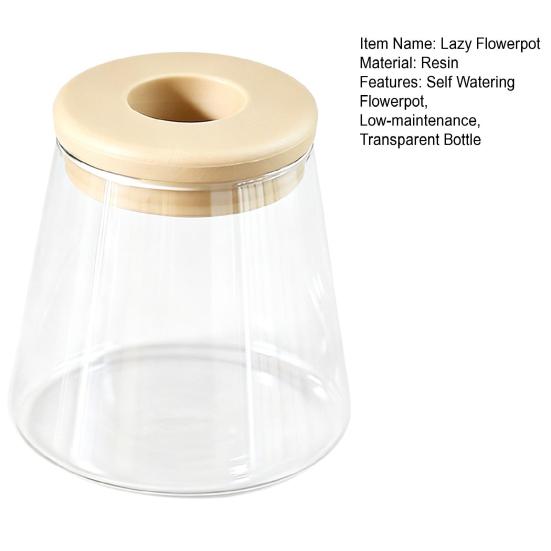 Flowerpot Self Watering Plant Pot with Transparent Glass Bottle And Soft Stopper Planter Easy Hydroponics Container for Home Office