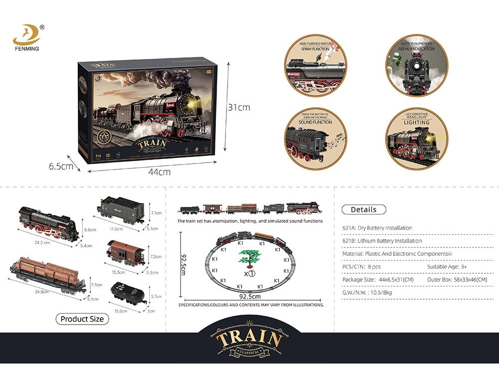 Retro Zestaw Torów Kolei Parowej - Elektryczna Zabawka dla Dzieci